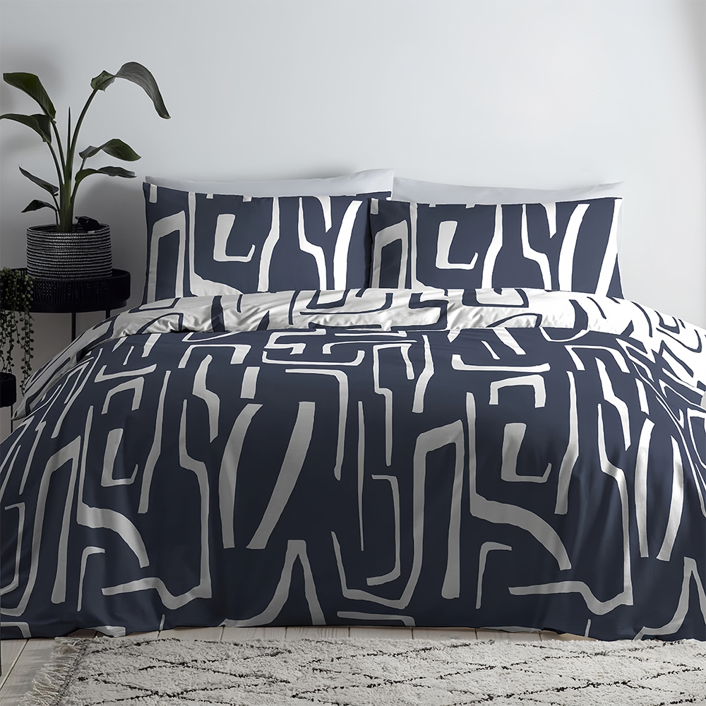 Adria Geometric Printed Paplanhuzat Paplanhuzat Szett Ágyneműgarnitúra