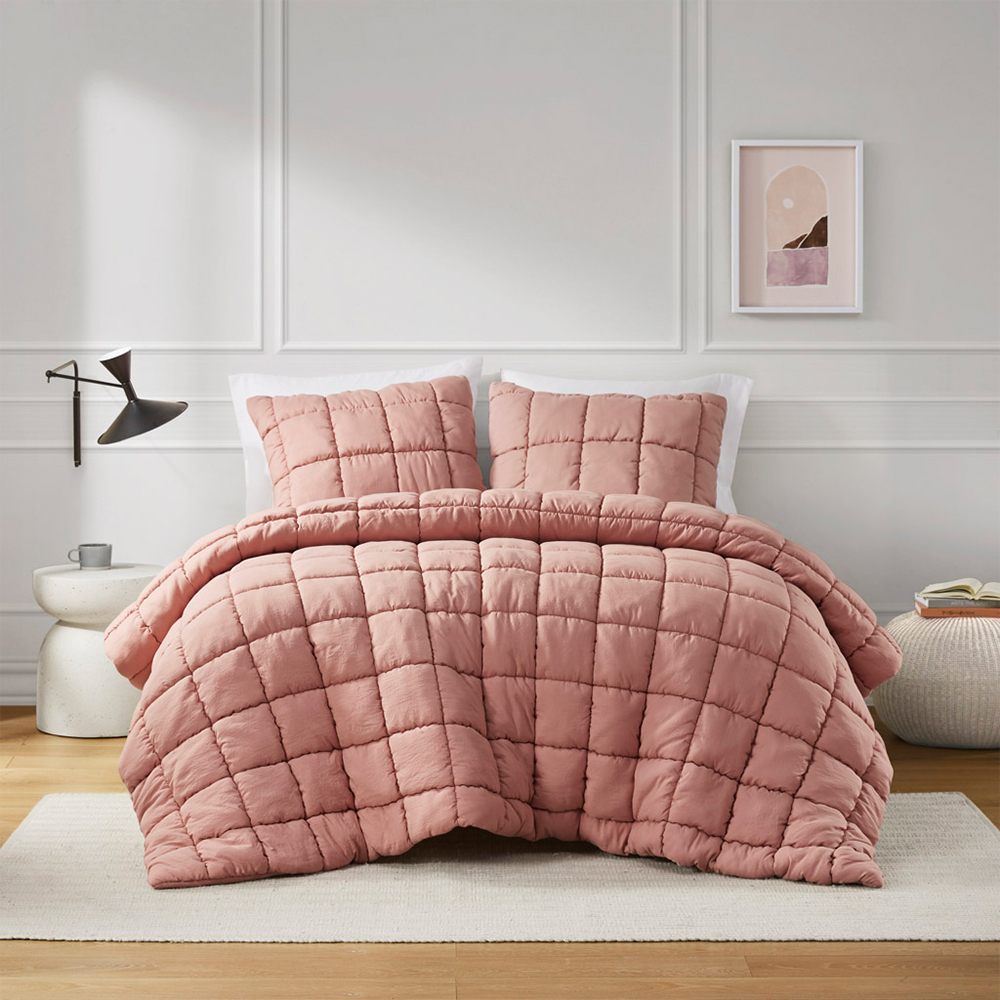 Miya Grid steppelt Pom Pom puffadt takaró szett