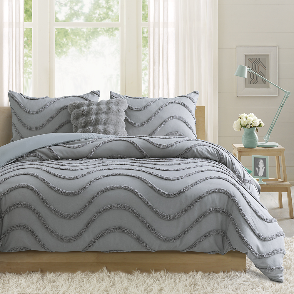 Milah Geometric Wave modern bojtos zsenília hímzés paplanhuzat paplanhuzat szett ágyneműgarnitúra