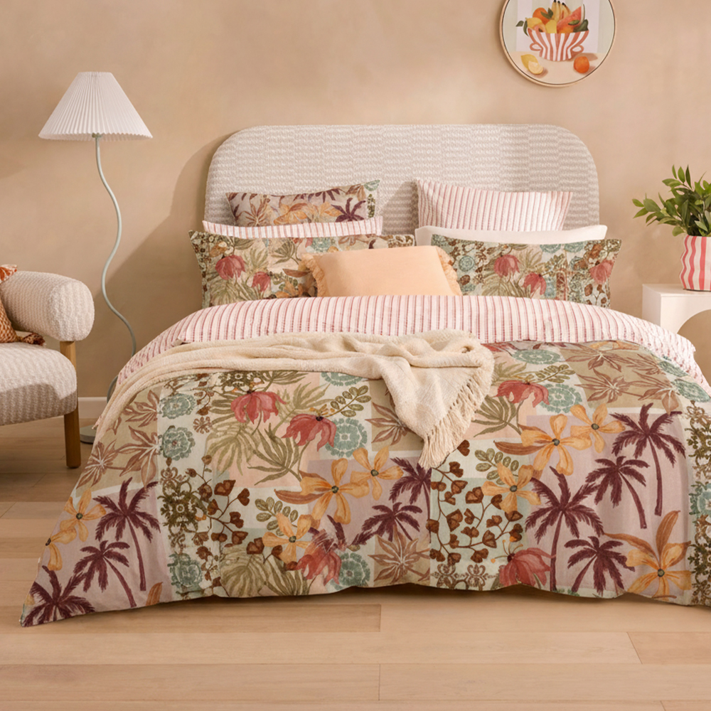 Nyári Pálmanyomatok Pure Microfiber Cotton Printed Paplanhuzat Paplanhuzat Szett Ágyneműgarnitúra
