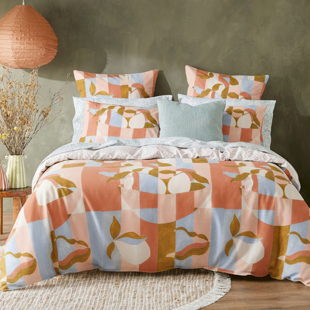 Coleraine akvarell geometriai nyomatok tiszta mikroszálas pamut nyomott paplanhuzat paplanhuzat készlet ágyneműgarnitúra